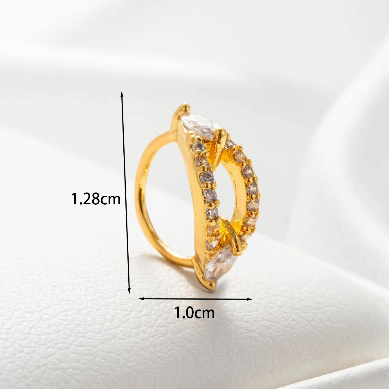 1 Piece Simple Series  Copper  18K Gold Plated Zircon Women's Hoop Earrings h5 